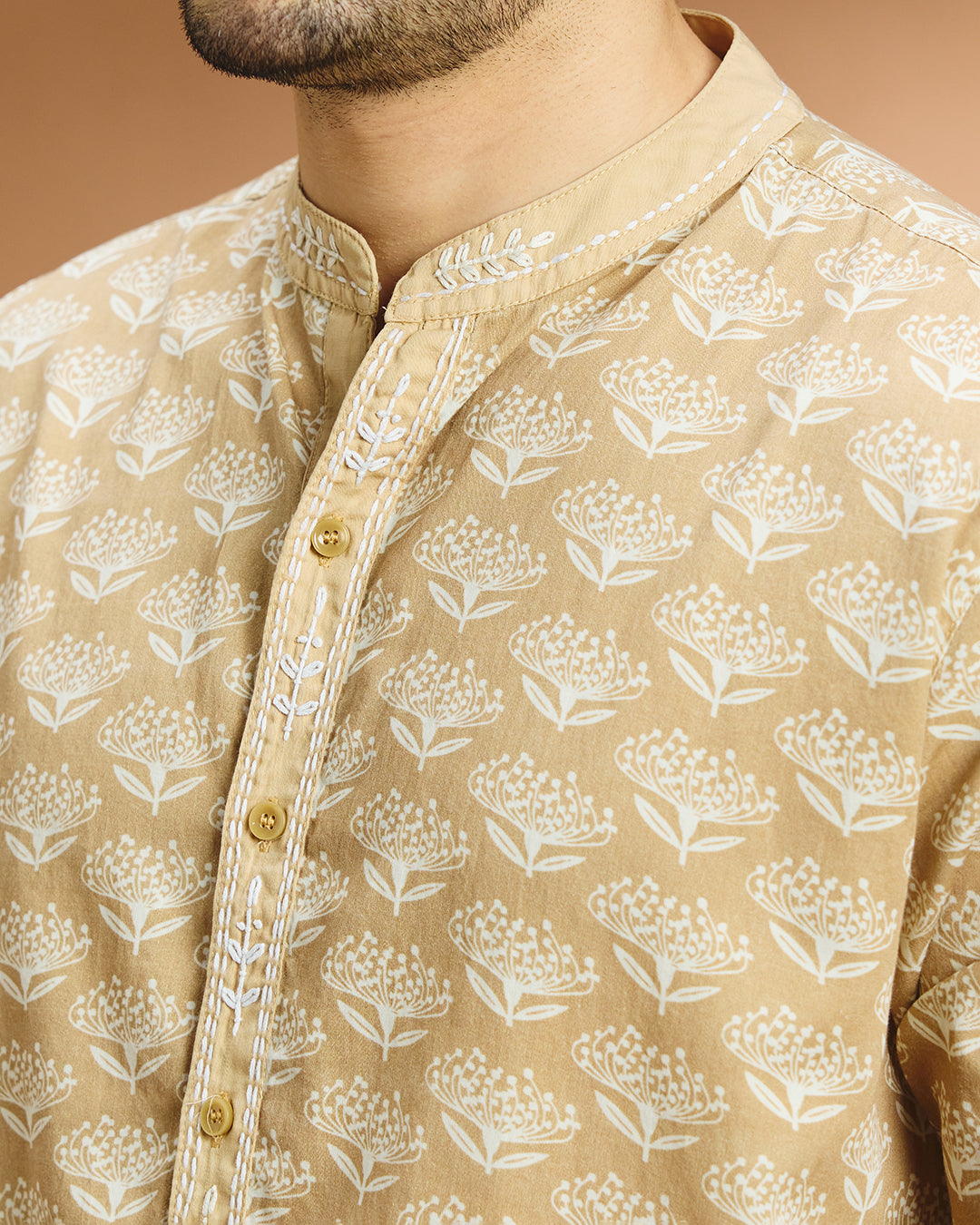 Roshni Botanical Shirt - Beige