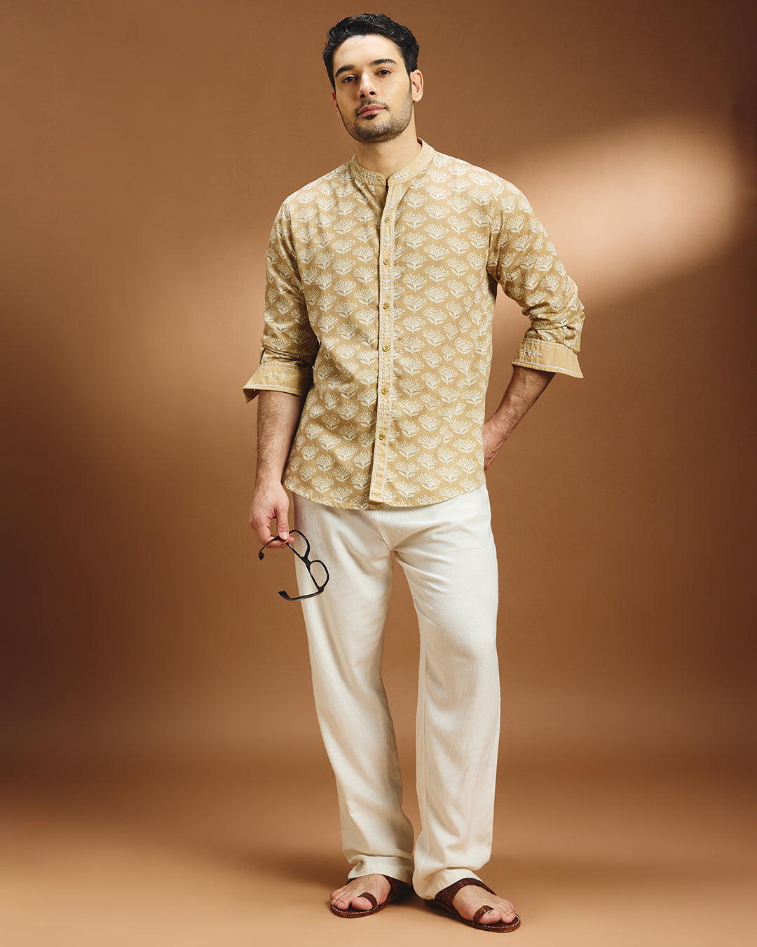 Roshni Botanical Shirt - Beige