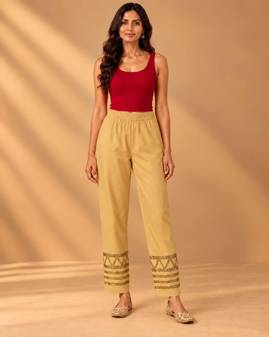 Rumi organic cotton Farsi pants  - golden beige