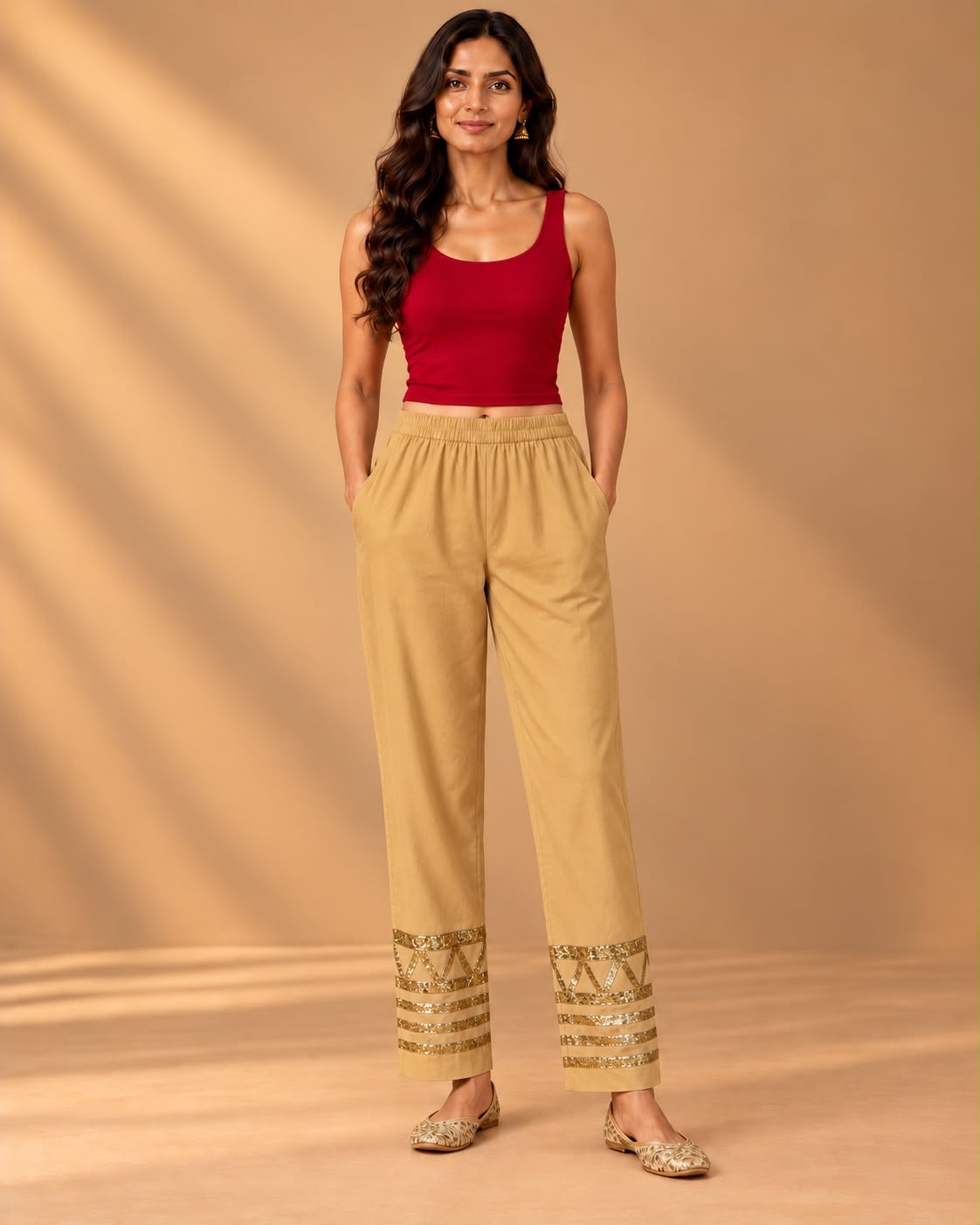Rumi organic cotton Farsi pants  - golden beige